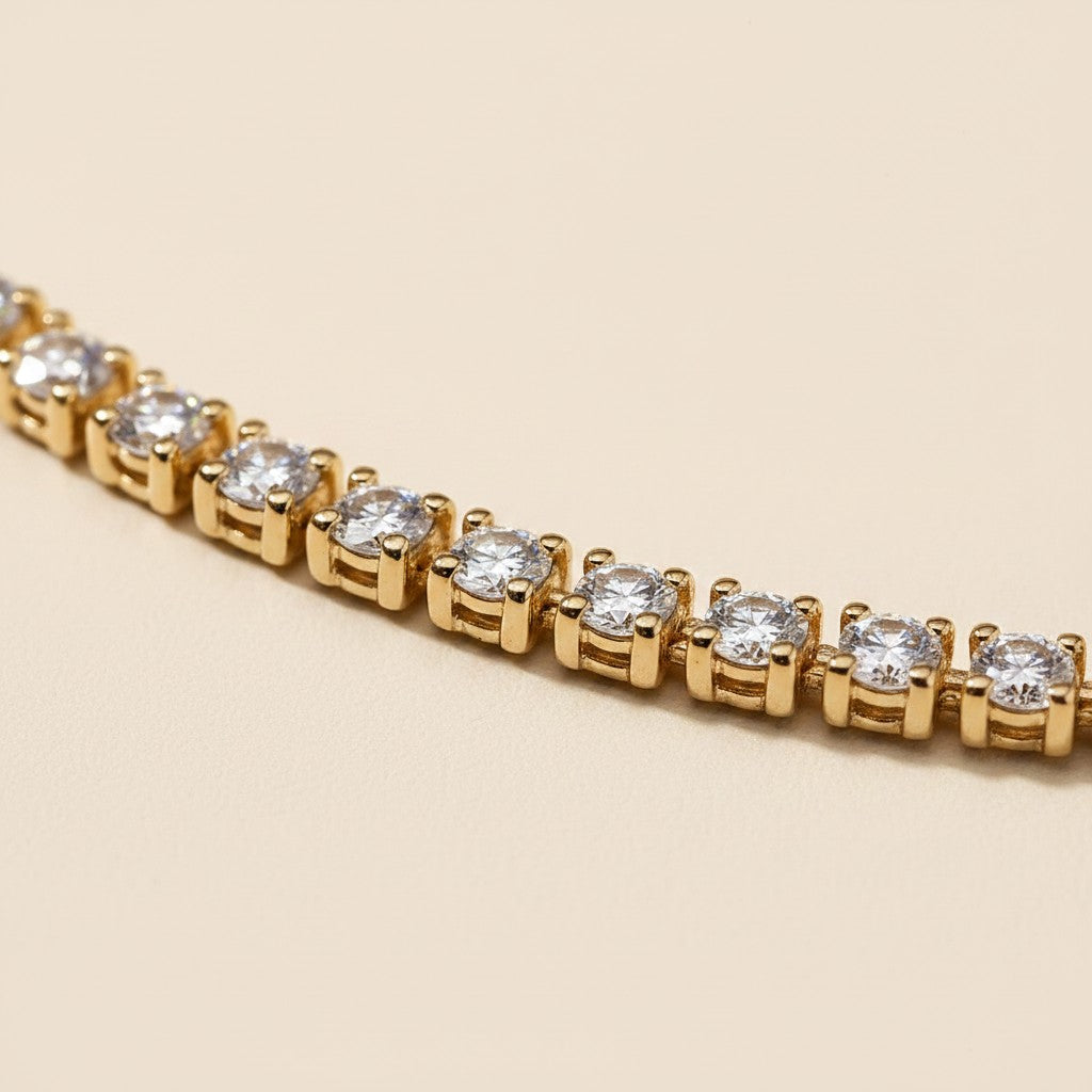 18k Gold Filled CZ Tennis Bracelet | Timeless Minimalist Sparkle