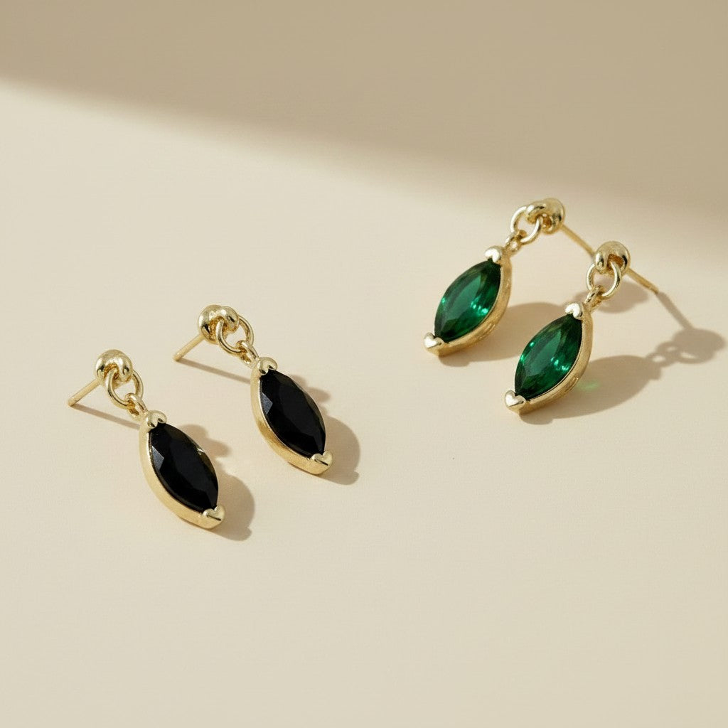 18k Gold Filled Marquise CZ Drop Earrings | Elegant Color &amp; Sparkle