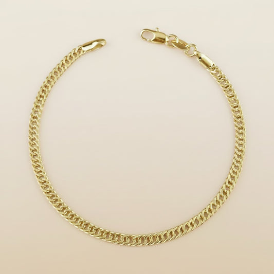 Curb Chain Bracelet - 4mm Wide Cuban Link Bracelet for Women | Hypoallergenic Gold Chain Bracelet 7 Inches