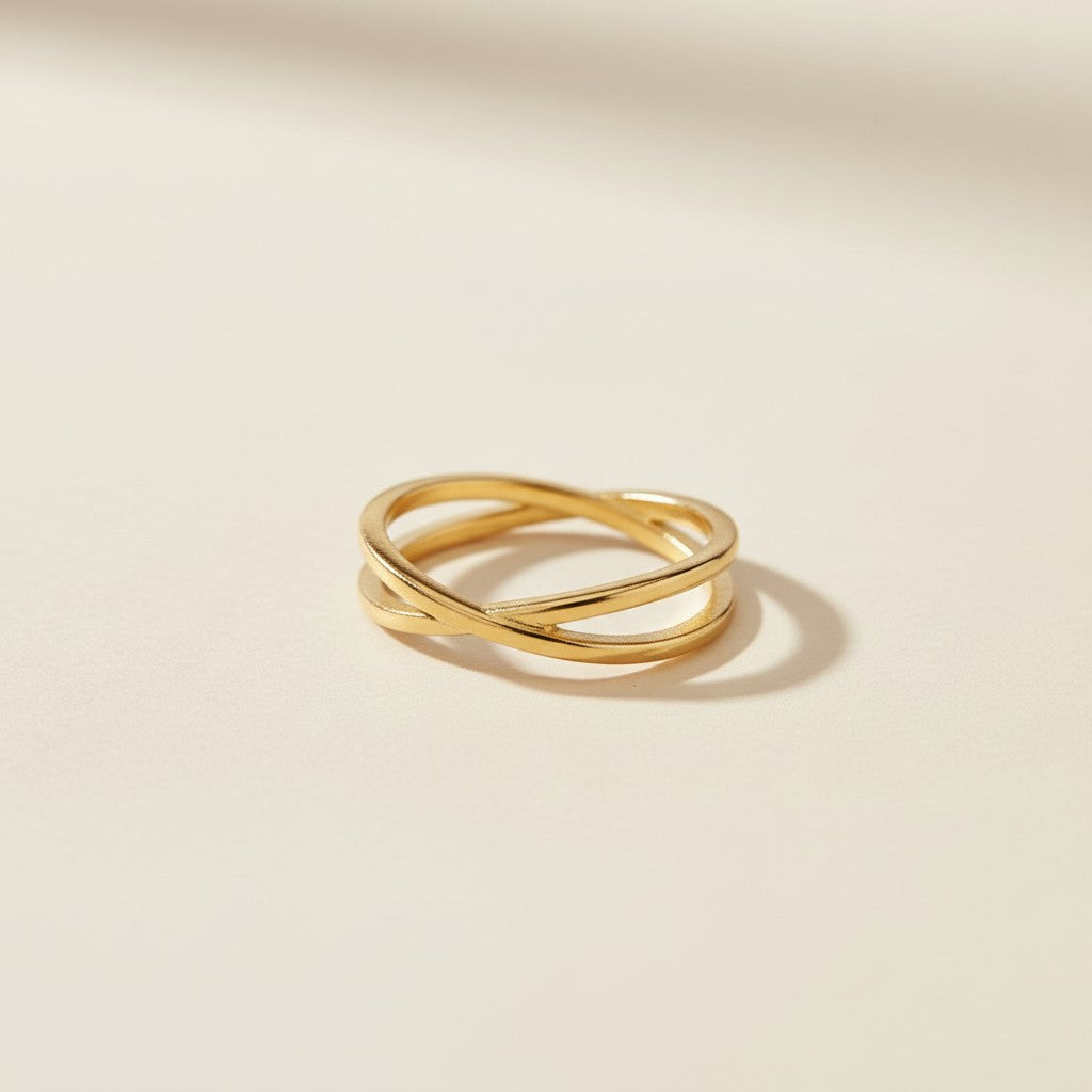 Minimalist X Ring - Modern Geometric Statement Ring for Women