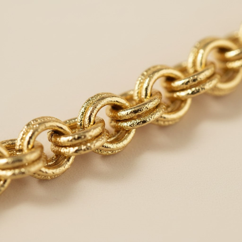 18k Gold Filled Double Link Rolo Chain Bracelet | Classic Meets Contemporary