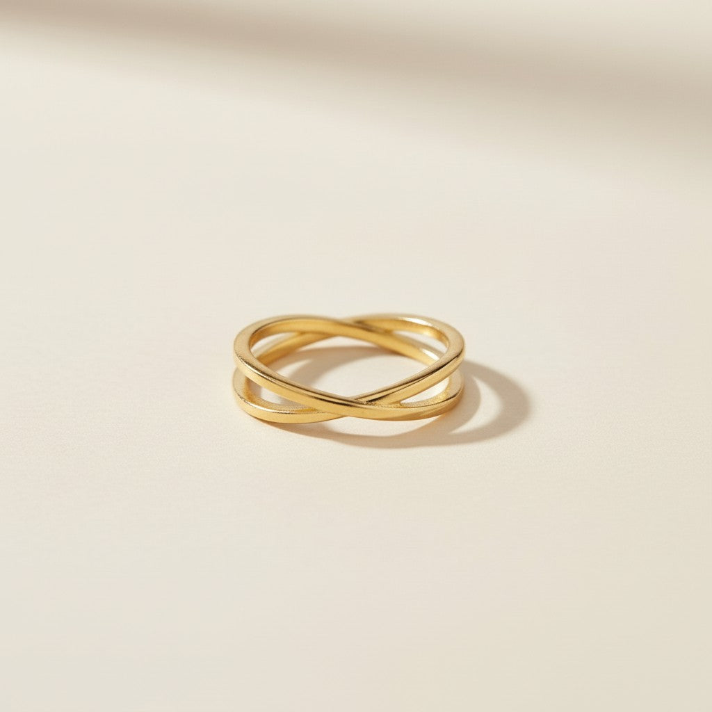 Minimalist X Ring - Modern Geometric Statement Ring for Women