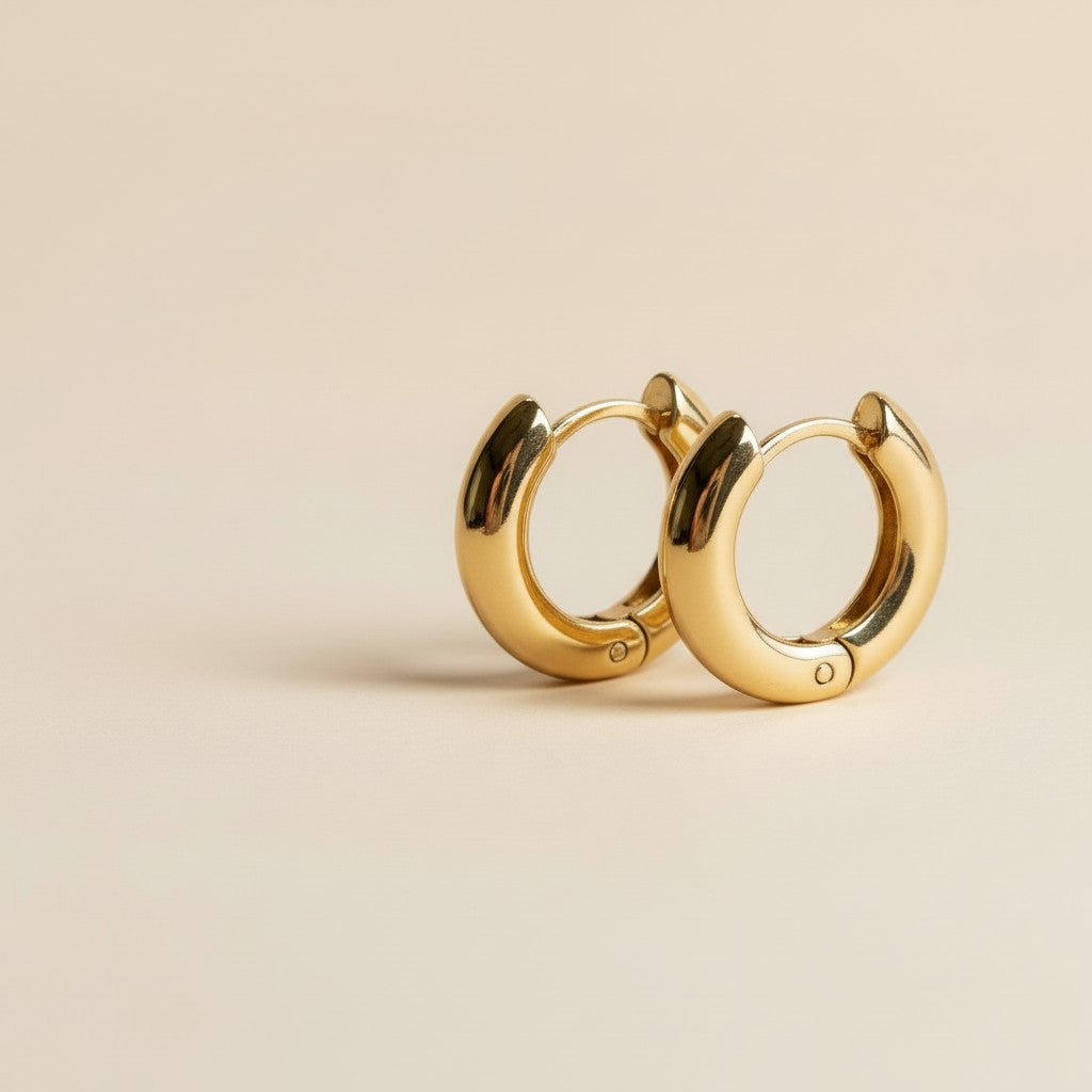 Small Clicker Hoop Earrings - 15mm Everyday Hoops for Women