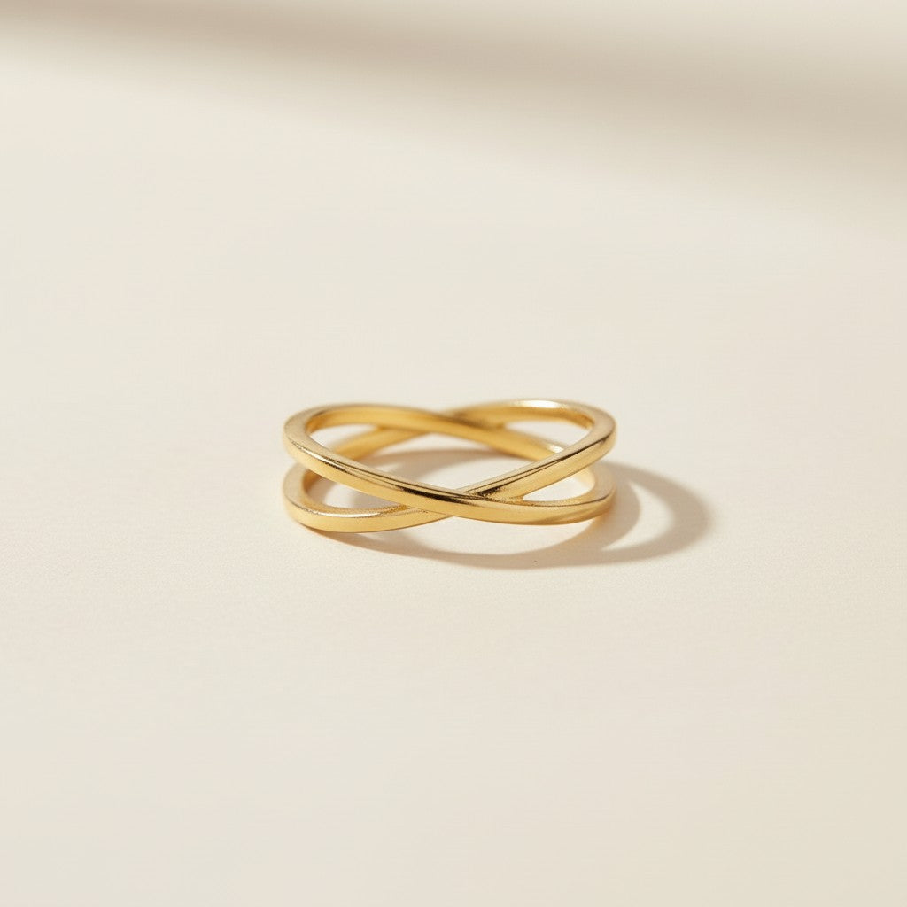 Minimalist X Ring - Modern Geometric Statement Ring for Women