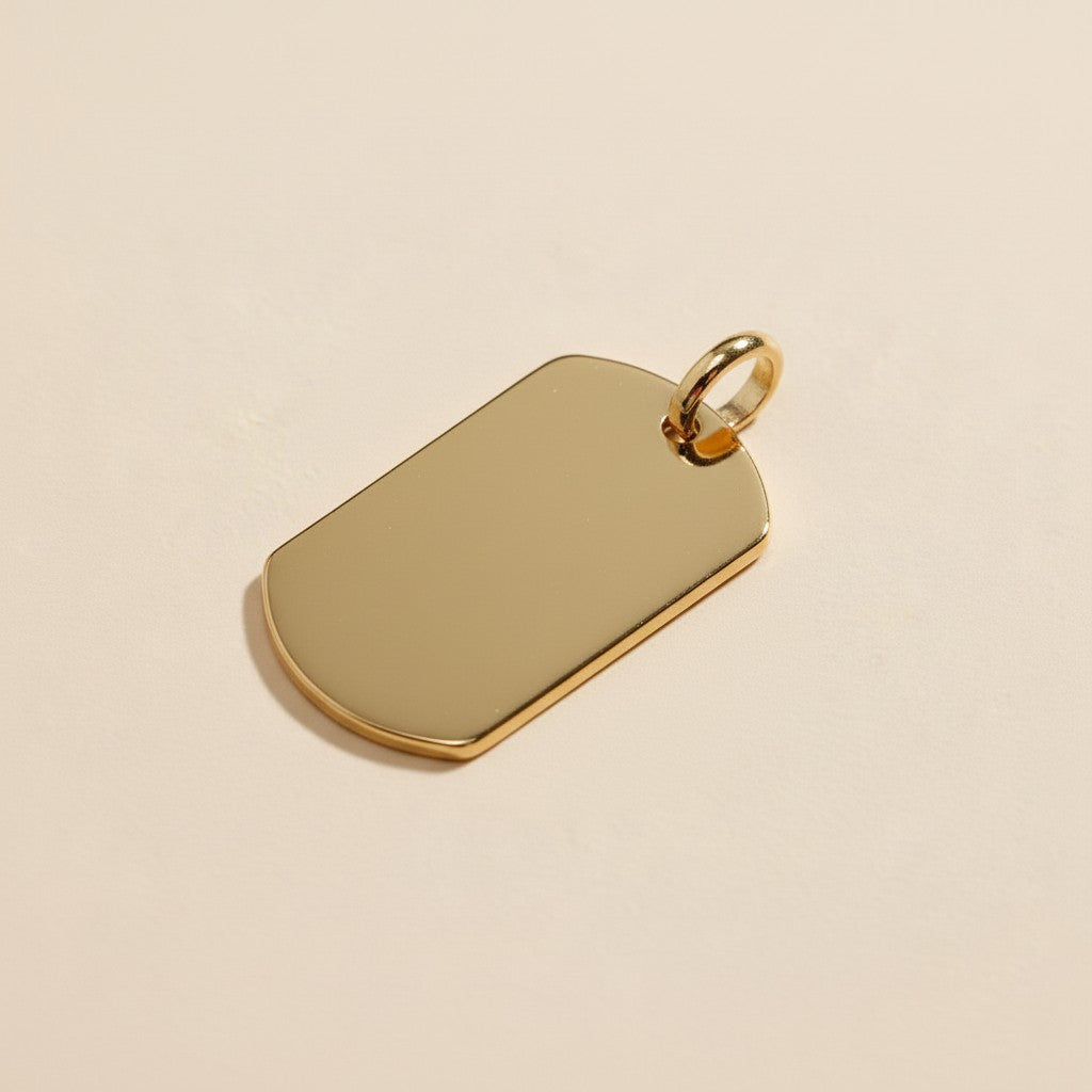 Dog Tag Pendant - Minimalist Name Plate Necklace Charm for Women