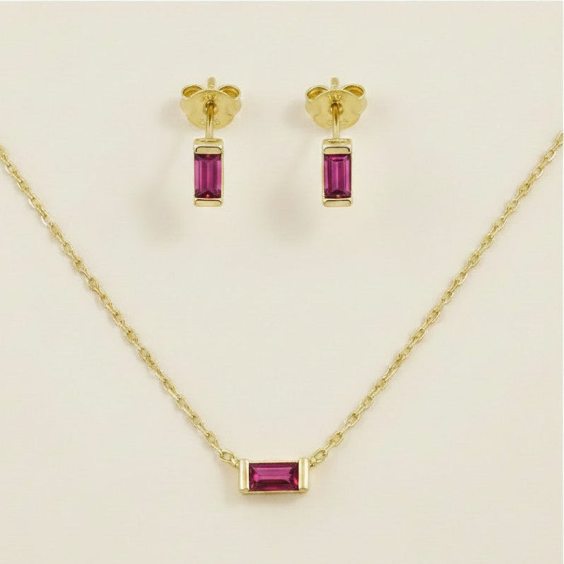 18k Gold Filled Celebration Birthstone Set | Necklace & Earrings
