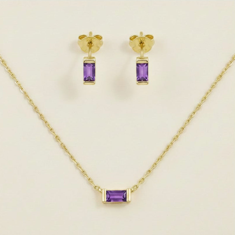 18k Gold Filled Celebration Birthstone Set | Necklace & Earrings