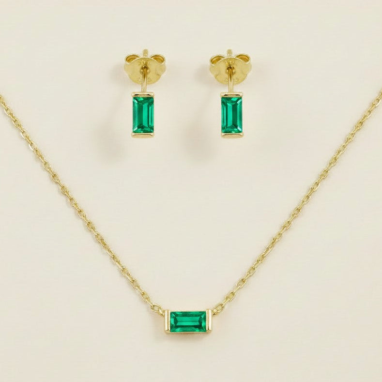 18k Gold Filled Celebration Birthstone Set | Necklace & Earrings