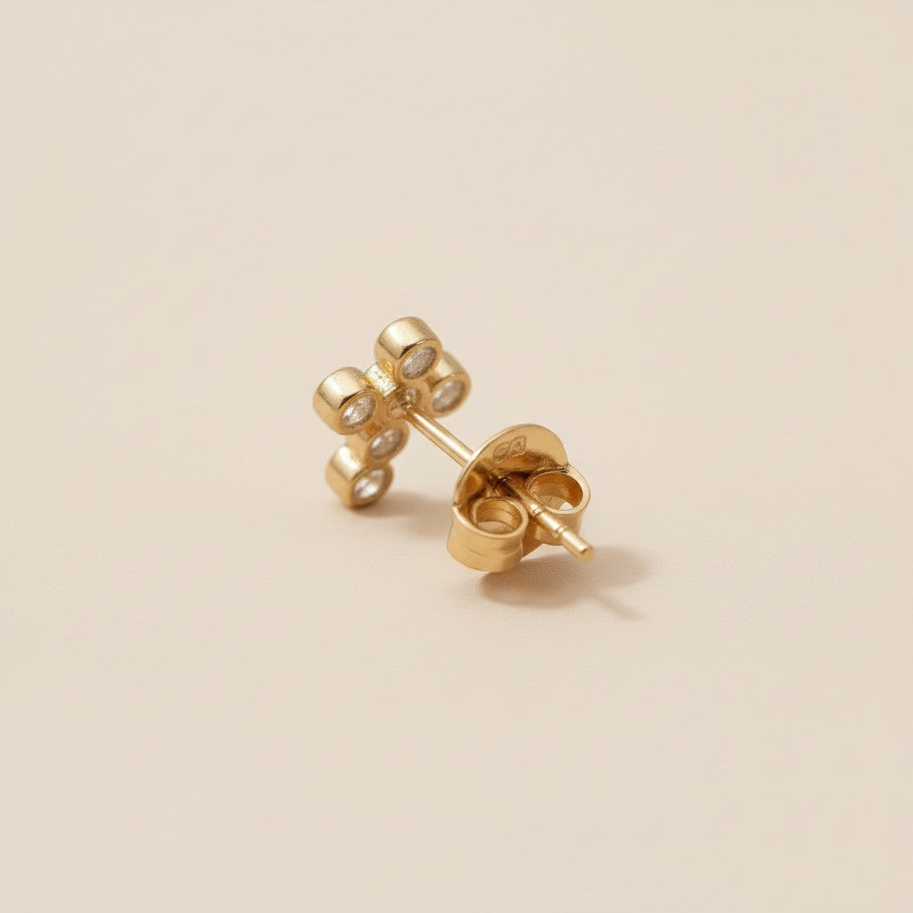 Cross Stud Earrings - Mini CZ Cross Earrings for Women - Hypoallergenic Religious Jewelry