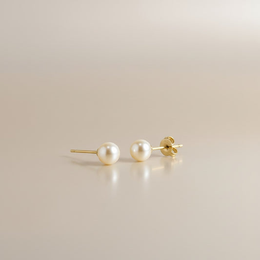 Pearl Stud Earrings for Women - 6mm Korean Pearl Studs