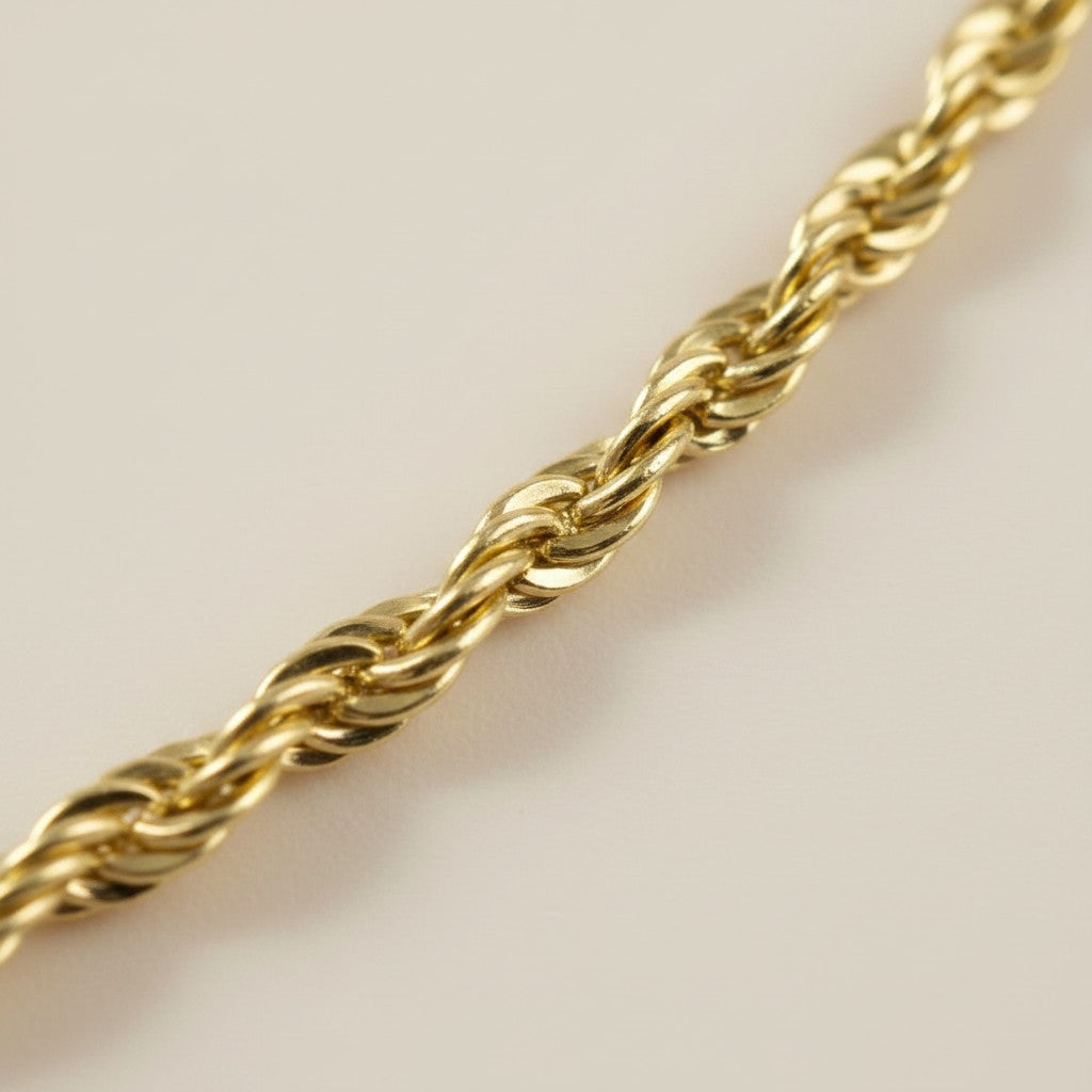 18k Gold Filled 1.7mm Rope Chain Bracelet | The Perfect Companion Piece