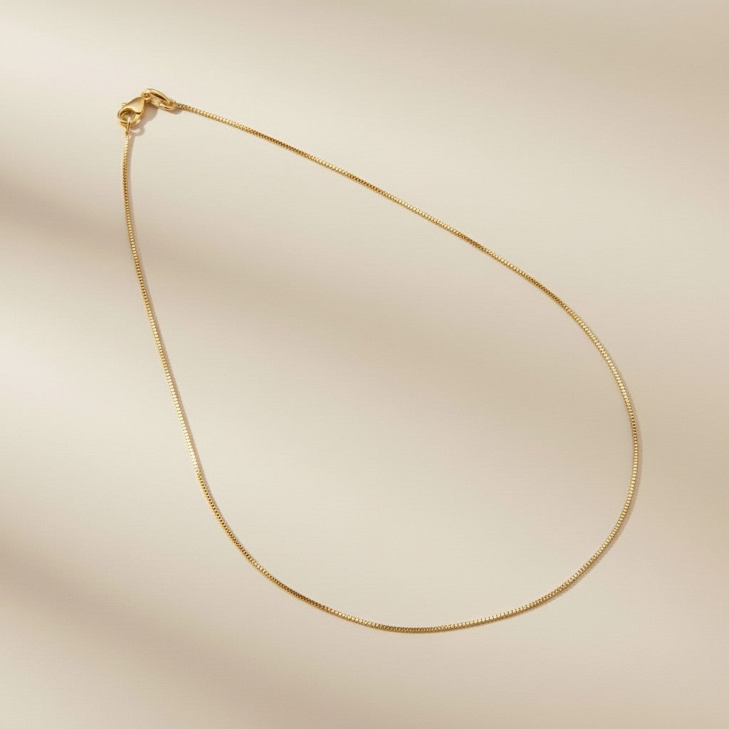 Delicate Box Chain Necklace for Women - Ultra Thin Layering Chain | Premium Brazilian Jewelry
