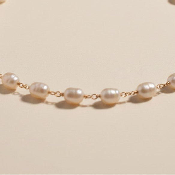 🤍 18k Gold Filled Baroque Pearl Necklace — Smaller Pearls. The Same Considered Rhythm. Closer Still.