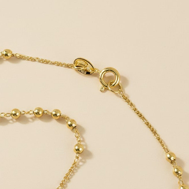 18k Gold Filled Black & Gold Bead Rosary Necklace | Our Lady of Grace