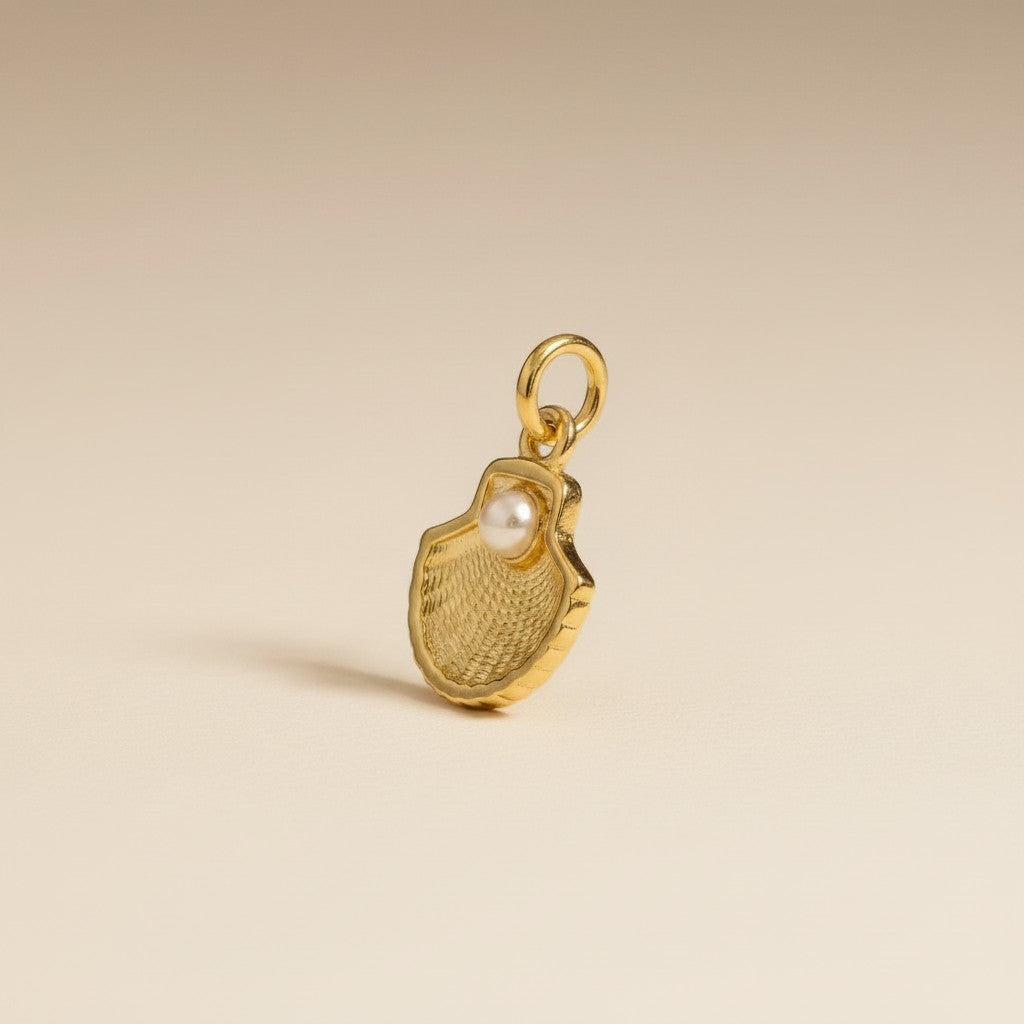 🌊 18k Gold Filled Scallop Shell Charm — Double-Sided, Always Beautiful, Endlessly Yours