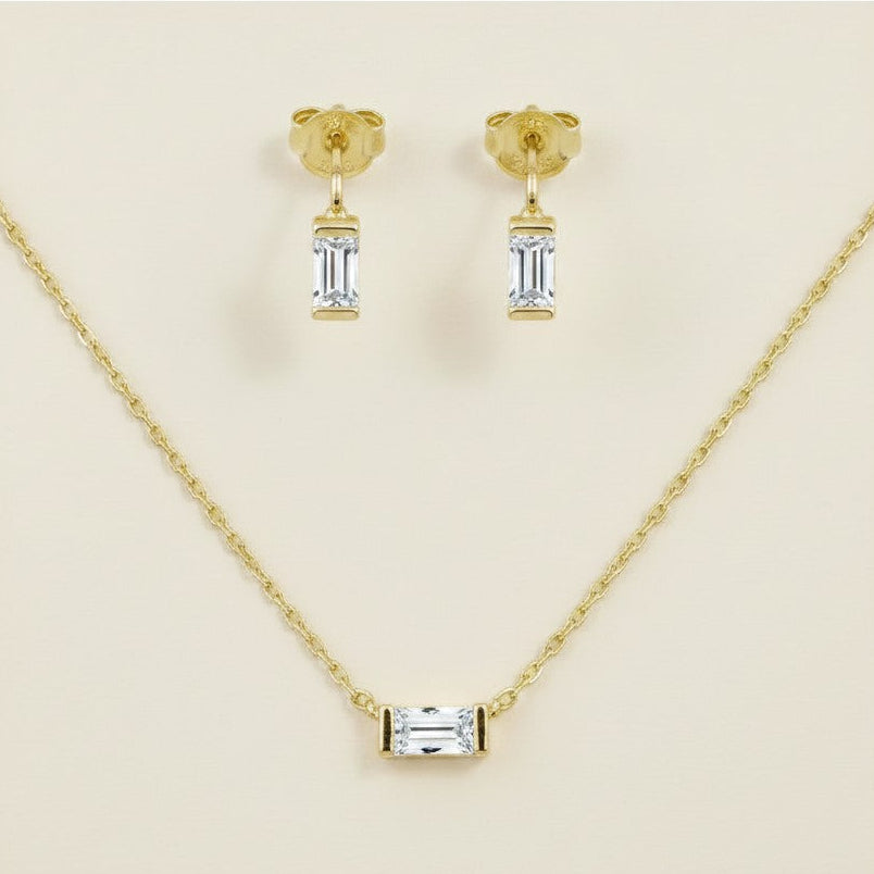 18k Gold Filled Celebration Birthstone Set | Necklace & Earrings