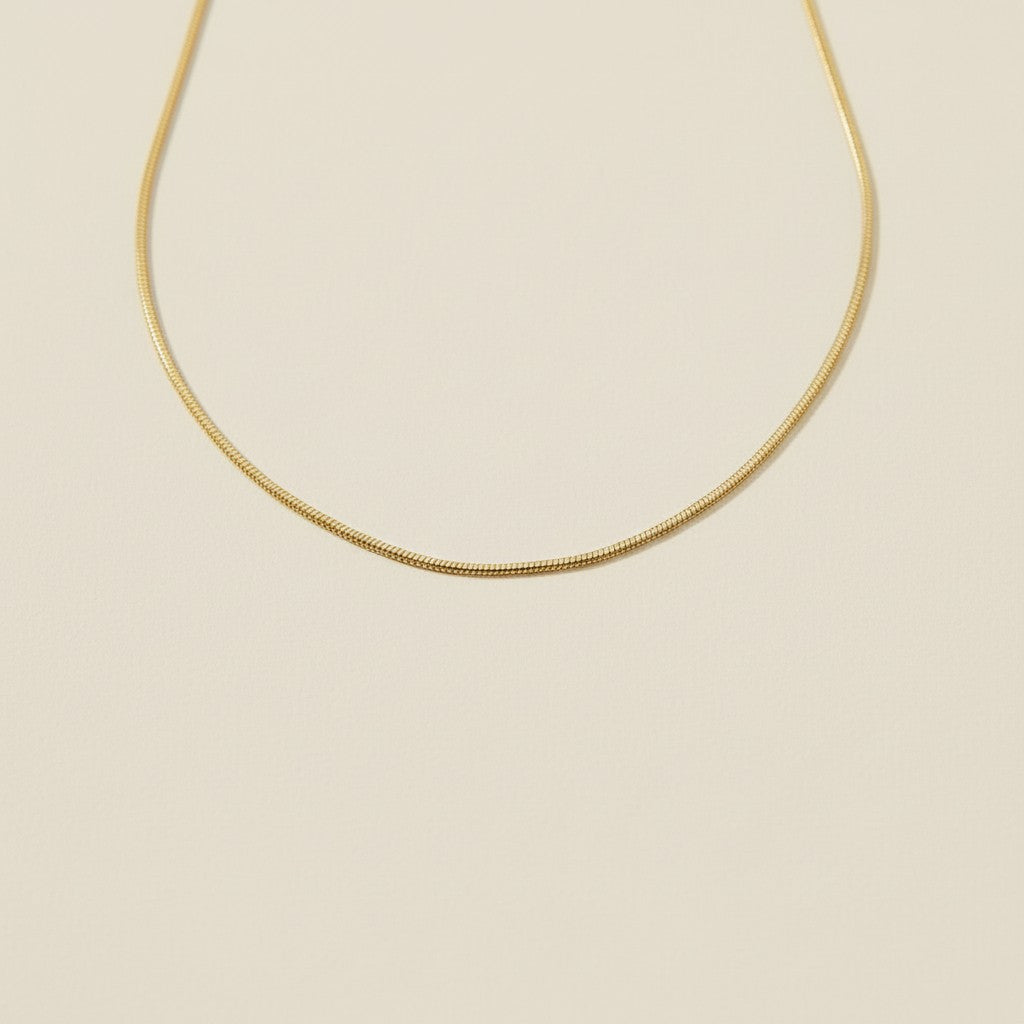 Snake Chain Necklace - Delicate 1.2mm Layering Chain for Women