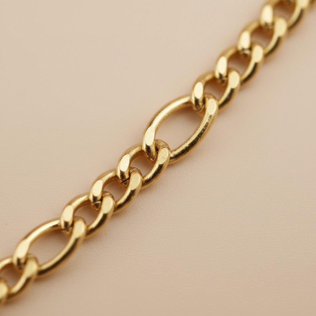 Delicate Figaro Chain Bracelet | Classic 3x1 Link Chain | Layering Bracelet | Charm Bracelet Base