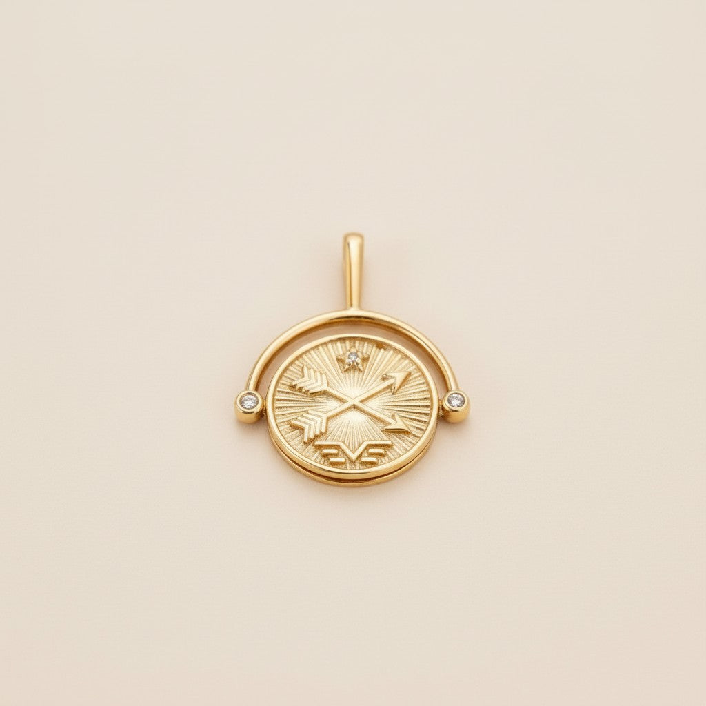 Compass Necklace - Swivel Pendant for Women | Symbol of Direction & Luck