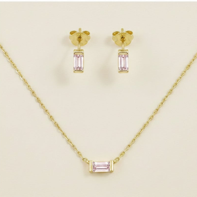 18k Gold Filled Celebration Birthstone Set | Necklace & Earrings