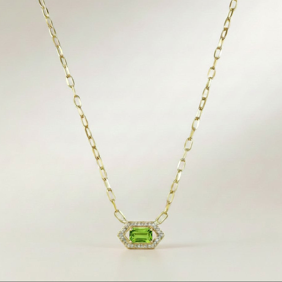 18k Gold Vermeil Birthstone Baguette Necklace — Wear Your Month. Every Single Day.