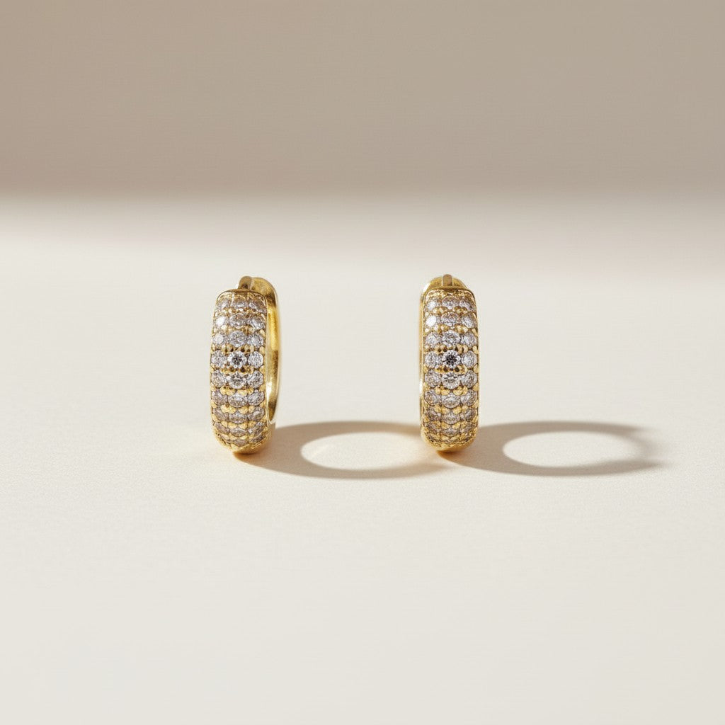 CZ Clicker Hoop Earrings - Sparkling Small Hoops with Cubic Zirconia