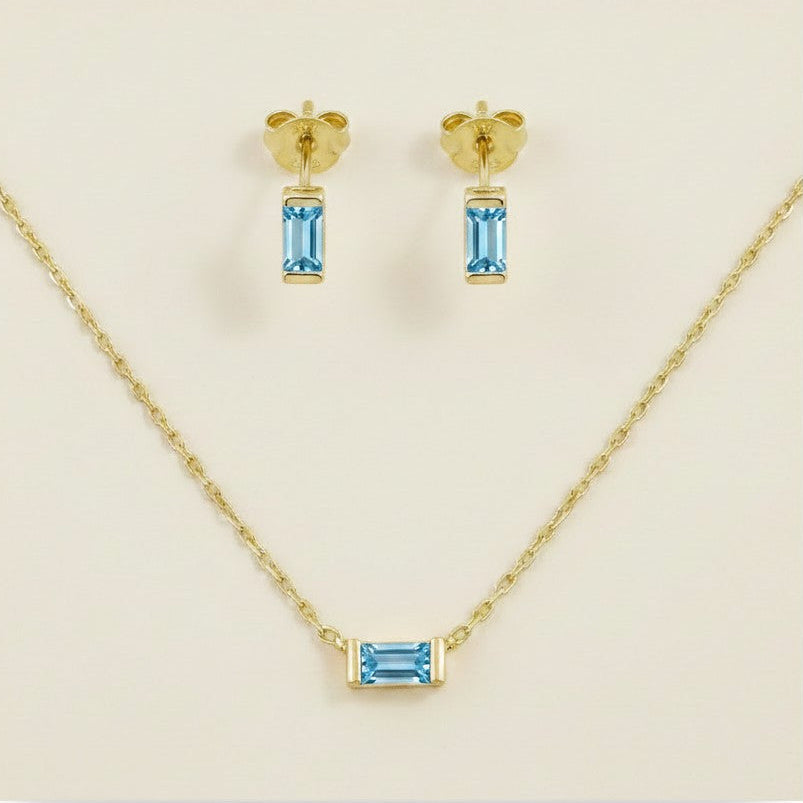 18k Gold Filled Celebration Birthstone Set | Necklace & Earrings