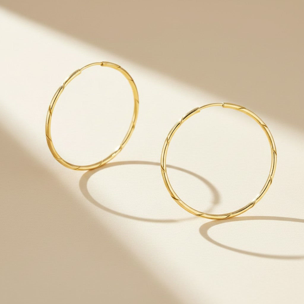18k Gold Filled Continuous Twisted Tube Hoop Earrings | Endless Style