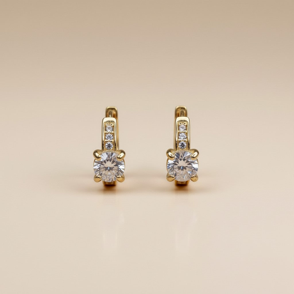 Mini CZ Clicker Hoop Earrings - Dainty Sparkle Earrings for Women