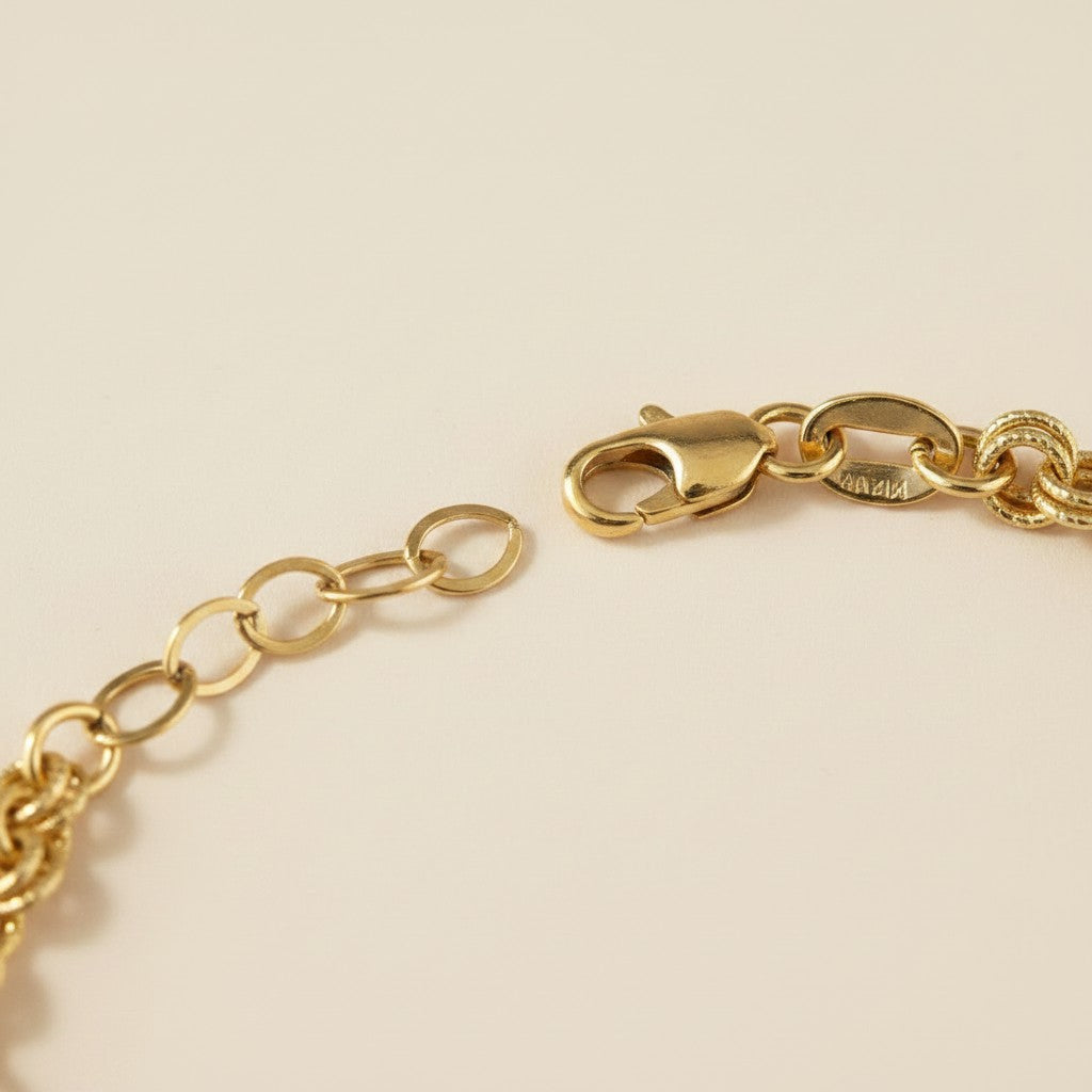 18k Gold Filled Double Link Rolo Chain Bracelet | Classic Meets Contemporary