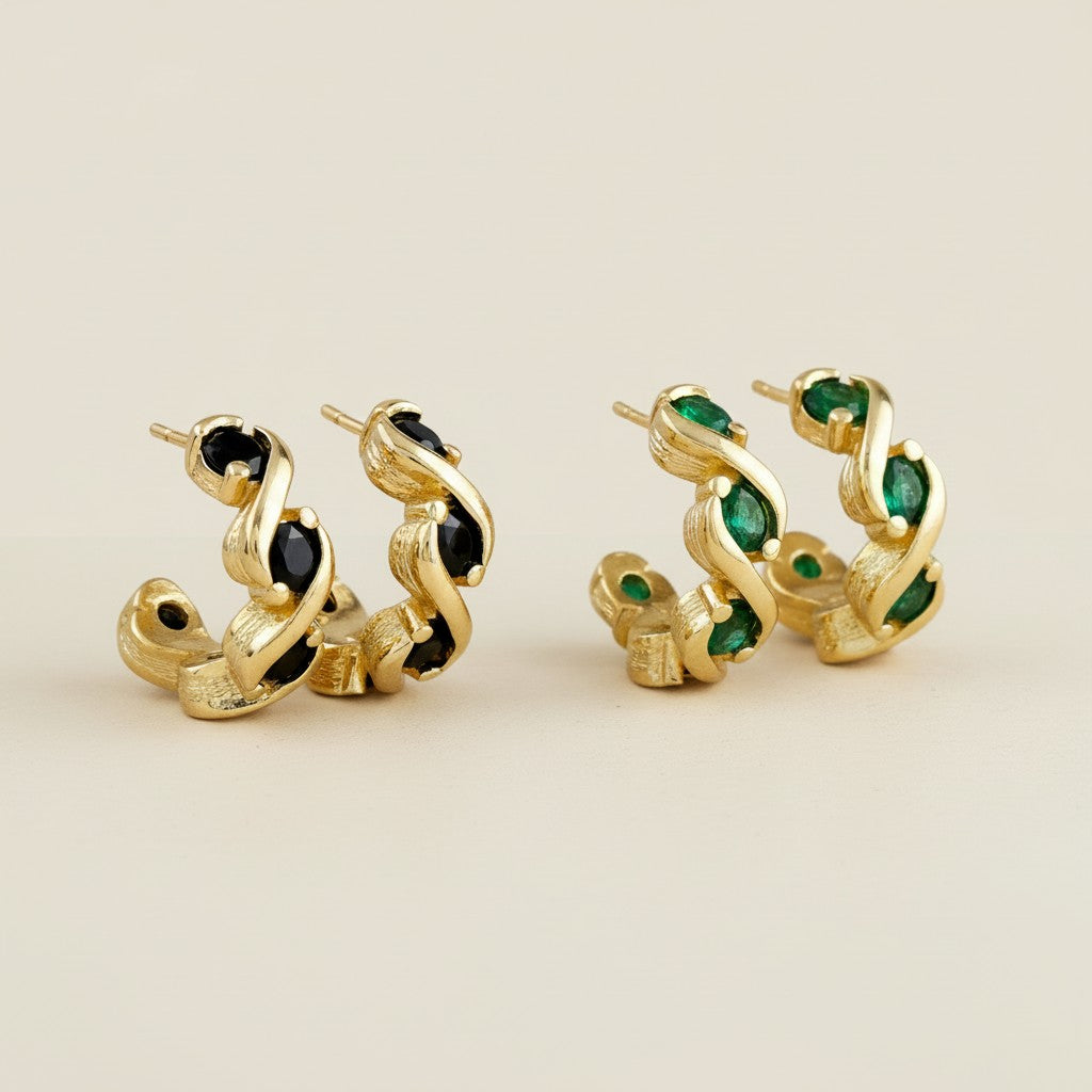 18k Gold Filled Infinity CZ C-Hoop Earrings | Choose Your Color