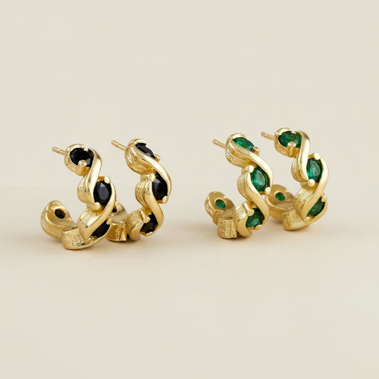 18k Gold Filled Infinity CZ C-Hoop Earrings | Choose Your Color