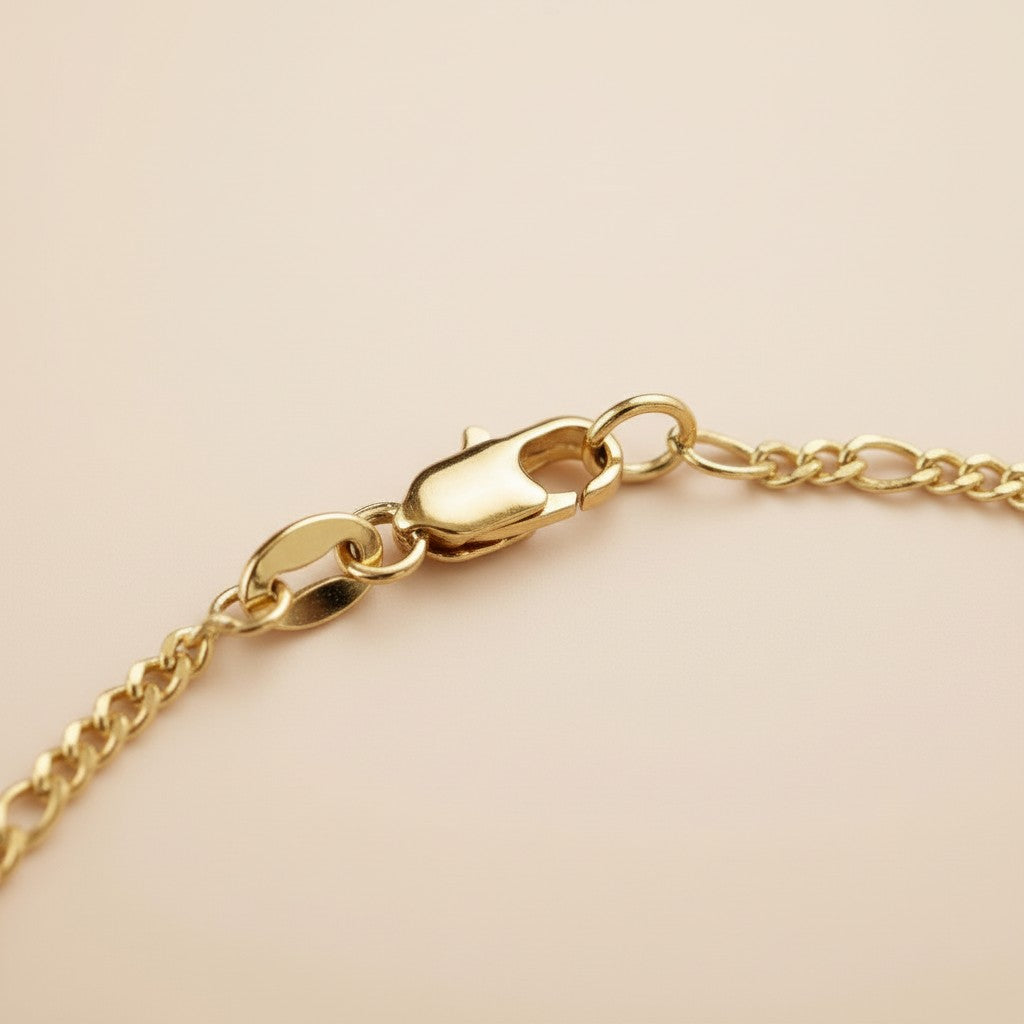 Delicate Figaro Chain Bracelet | Classic 3x1 Link Chain | Layering Bracelet | Charm Bracelet Base