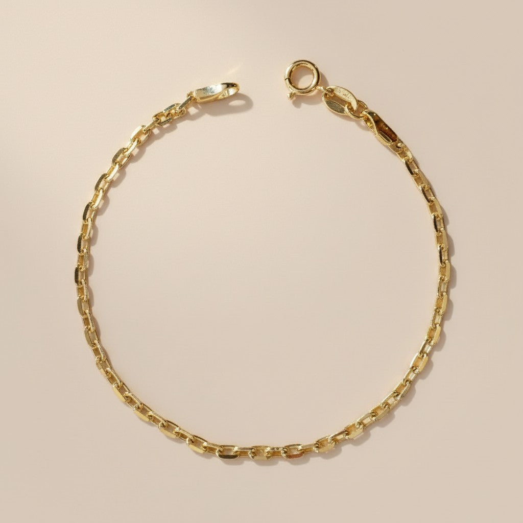 Diamond Cut Anchor Chain Bracelet for Women - Delicate Fashion Jewelry, Hypoallergenic, Waterproof