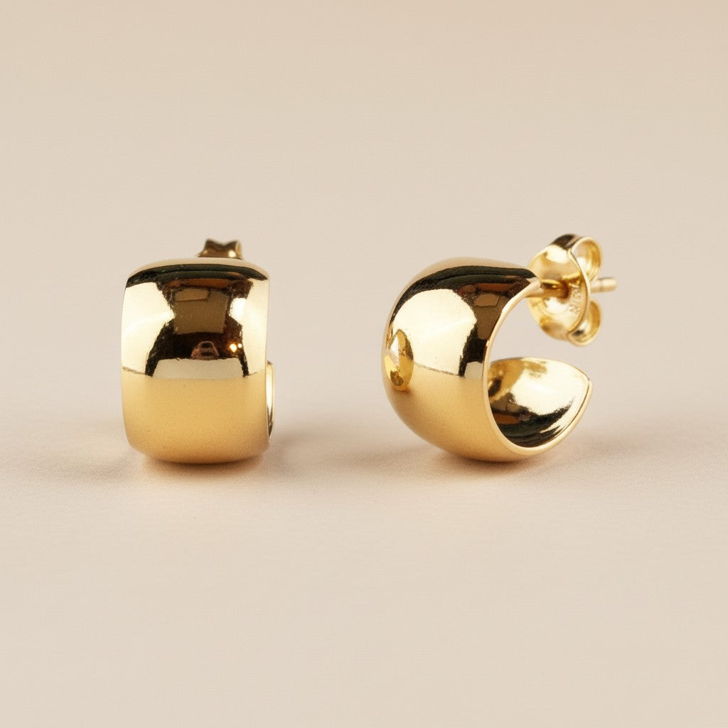 Semi-Hoop Earrings - Delicate Mini C-Hoop Earrings for Women