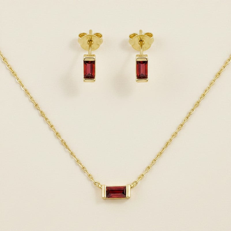 18k Gold Filled Celebration Birthstone Set | Necklace & Earrings