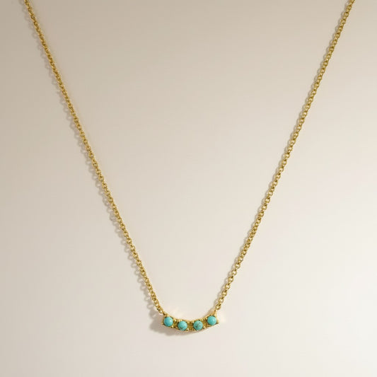 🩵 18k Gold Filled Triple Turquoise Necklace — Three Stones, One Quietly Stunning Look