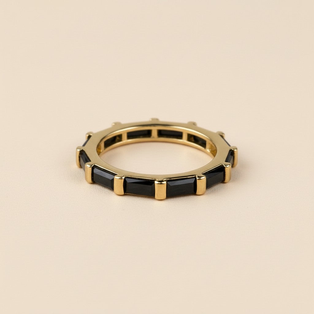 Baguette CZ Band Ring - Stackable Wedding Band