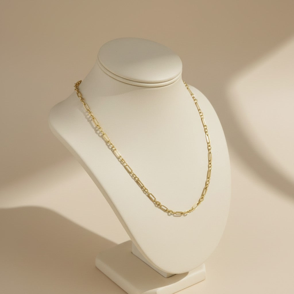 ✨ 18k Gold Filled 3x1 Paperclip Chain Necklace — The Pattern That Makes the Paperclip Extraordinary