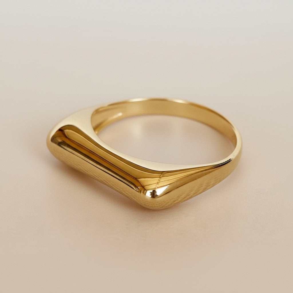 Bubble Flat Top Stackable Ring for Women - Statement Ring with Delicate Design, Hypoallergenic