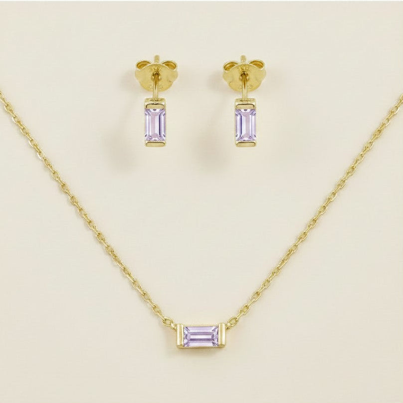 18k Gold Filled Celebration Birthstone Set | Necklace & Earrings