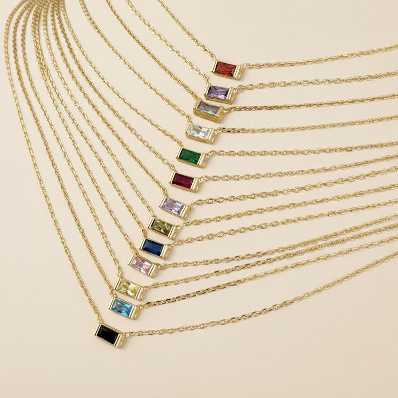 18k Gold Filled Celebration Birthstone Set | Necklace & Earrings