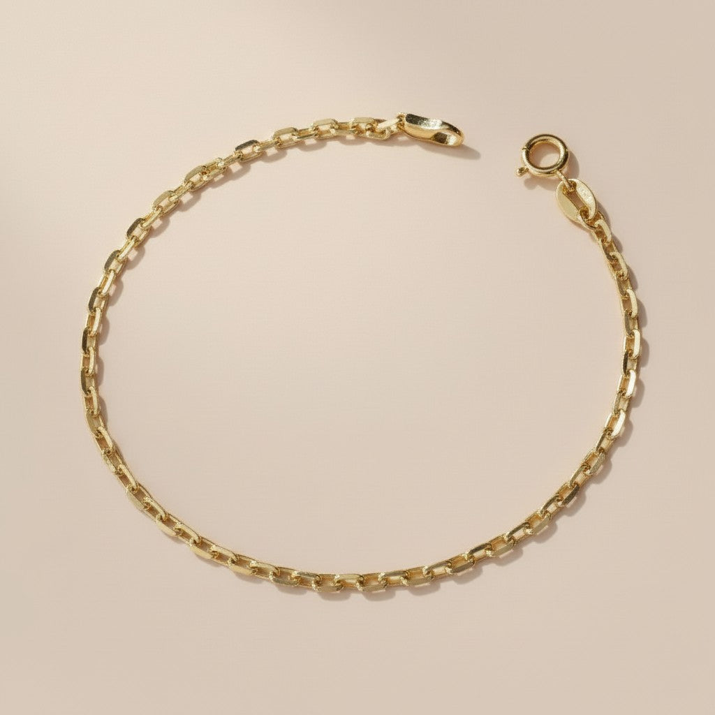 Diamond Cut Anchor Chain Bracelet for Women - Delicate Fashion Jewelry, Hypoallergenic, Waterproof