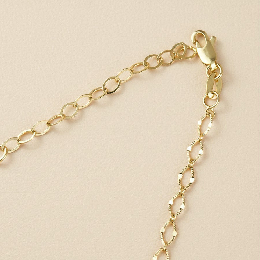 18k Gold Filled Diamond Cut Chain Necklace | Mesmerizing Sparkle