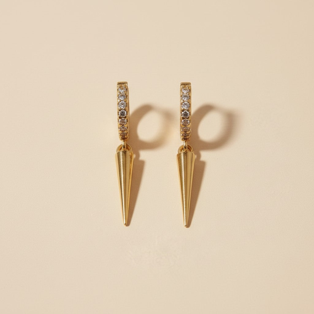 CZ Spike Hoop Earrings - Edgy Small Hoops for Women | Ear Stacking