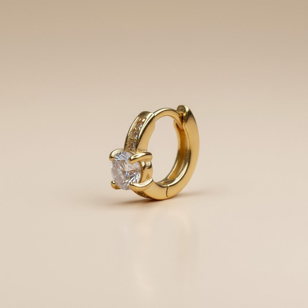 Mini CZ Clicker Hoop Earrings - Dainty Sparkle Earrings for Women
