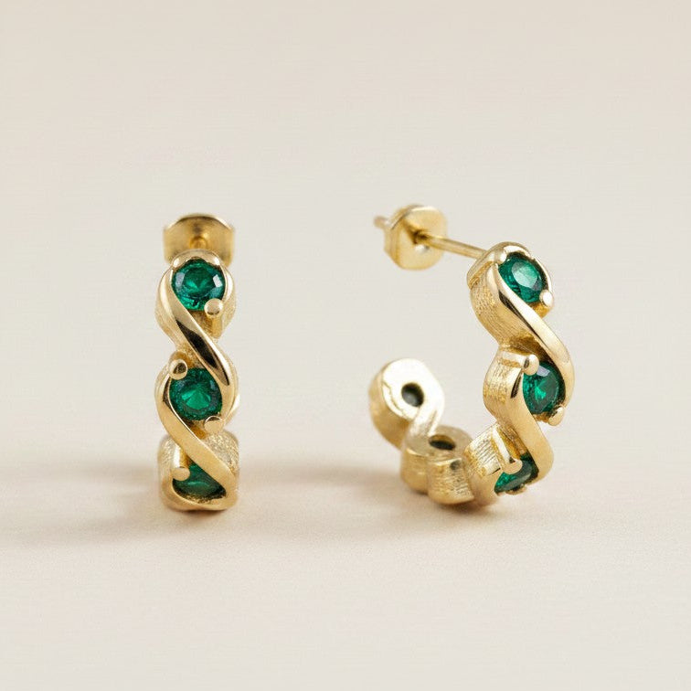 18k Gold Filled Infinity CZ C-Hoop Earrings | Choose Your Color