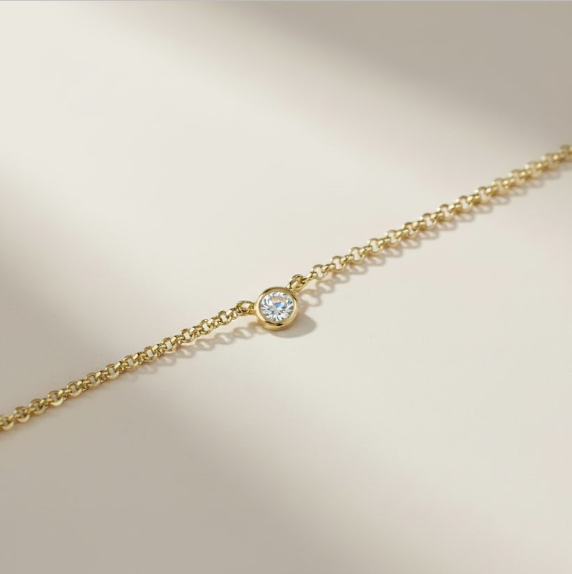 💎 18k Gold Filled Birthstone Bezel Necklace — Your Color. Close to the Heart. Always.