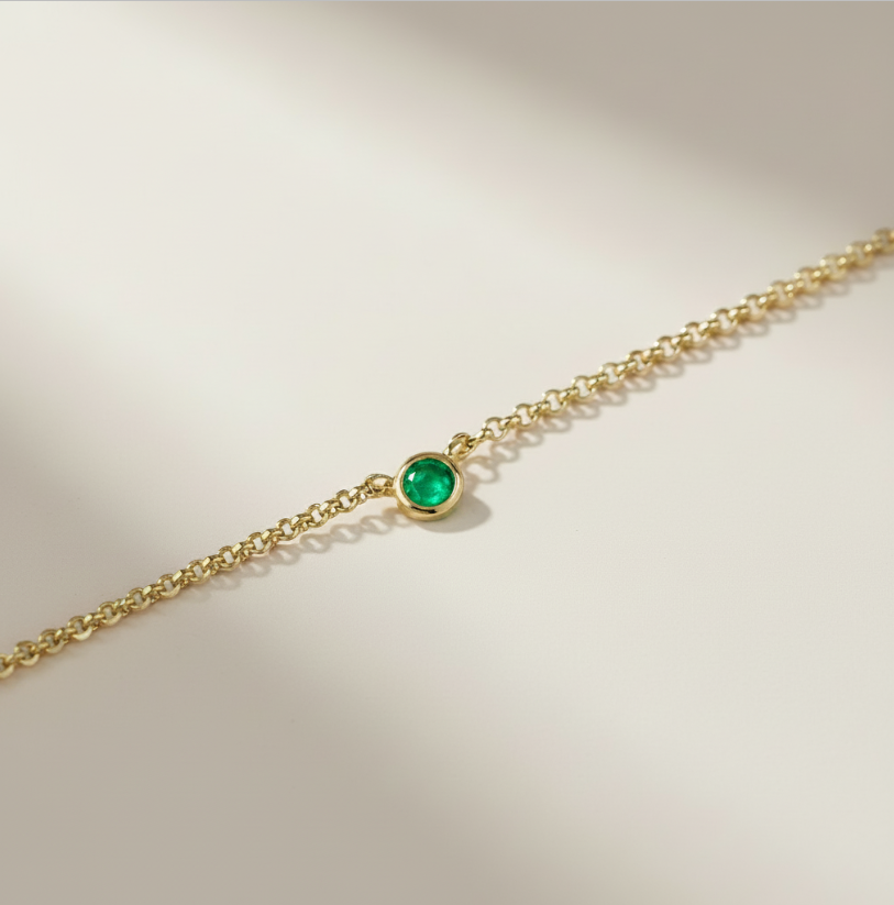 💎 18k Gold Filled Birthstone Bezel Necklace — Your Color. Close to the Heart. Always.