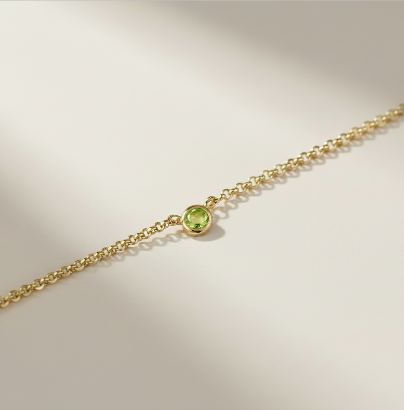 💎 18k Gold Filled Birthstone Bezel Necklace — Your Color. Close to the Heart. Always.